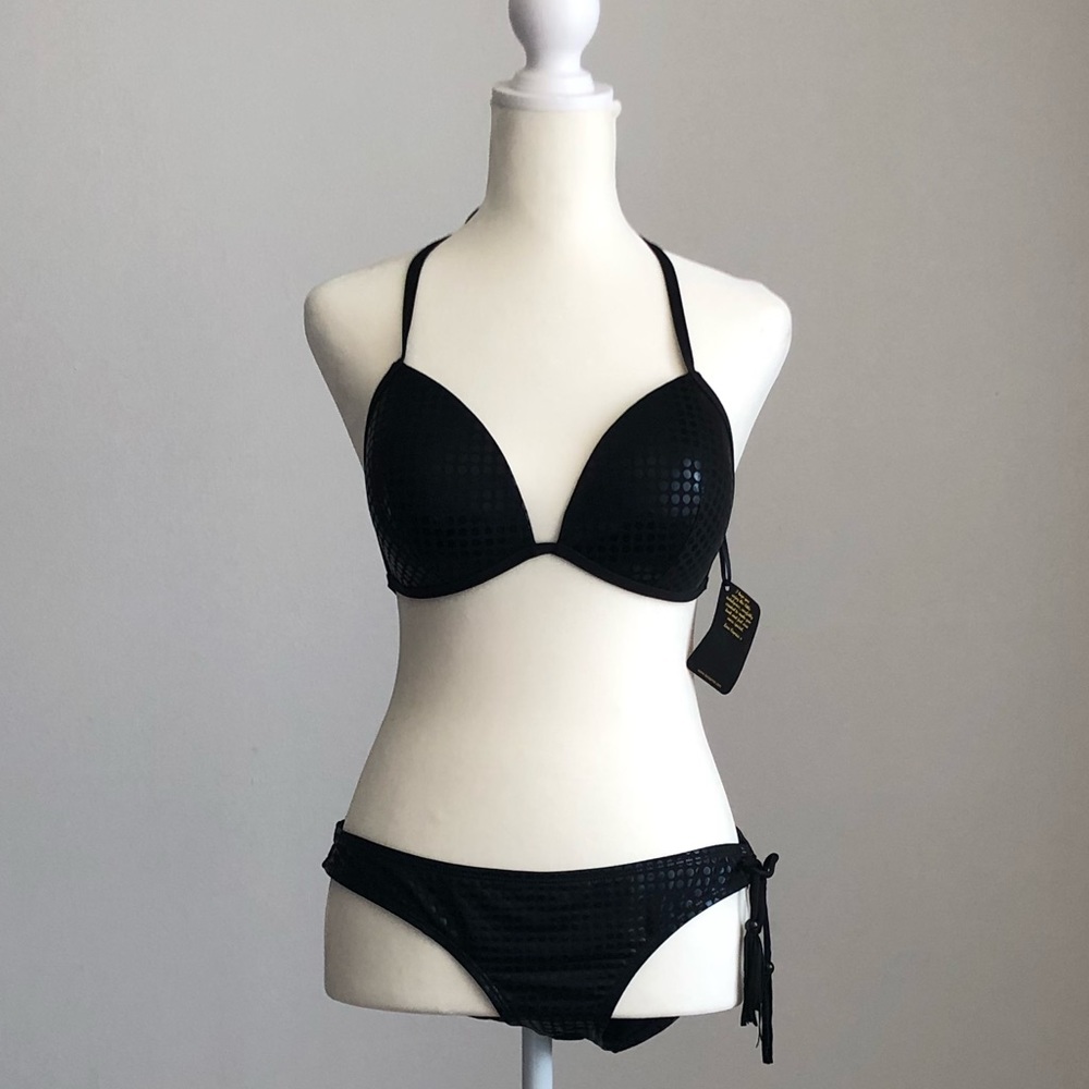 NWT By Caprice black dots bikini
